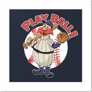 Play Ball Baseball Mascot Yankees Posters and Art